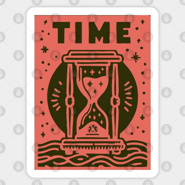 Vintage Time Hourglass Mystical Owl Art Sticker by TuncGK